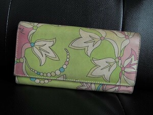 YGG# genuine article EMILIO PUCCI Emilio Pucci fastener long wallet wallet USED lady's 