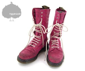 YGG★Dr.Martens ドクターマーチン 14ホール 編みあげ ブーツ ピンク UK6 23cm シューズ 靴 pink レディース