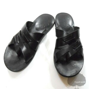 YGG#DIESEL diesel leather sandals black 40 shoes 25.5 shoes black men's 