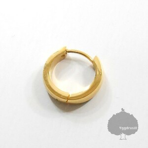 YGG★新品 フープピアス 外径16mm 内径12mm 18G ゴールド 金 角四角 B g-dragon