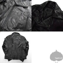 YGG★トレンド ZARA ザラ メンズ ダブル ライダース ジャケット 黒 M JKT ブルゾン エコレザー_画像2