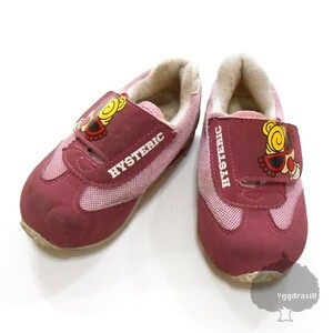 YGG# Hysteric Mini спортивные туфли розовый 14cm обувь Kids текстильная застёжка обувь HYSTERIC MINI детский 1 лет ~2 лет степень 