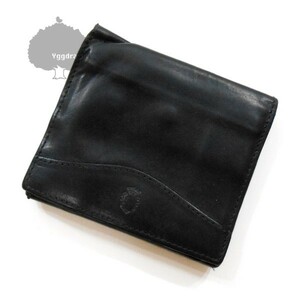 Ygg ■ Fellies Felisi Ferry Bi -fold Wallet Black Leather Translement Wallet Black Men's Leather