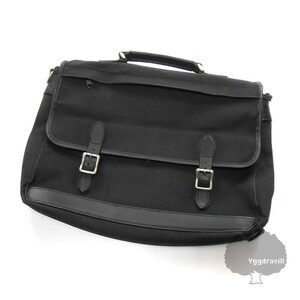 YGG* genuine article *Paul Smith Paul Smith double belt business bag black black canvas document briefcase back bag bag 