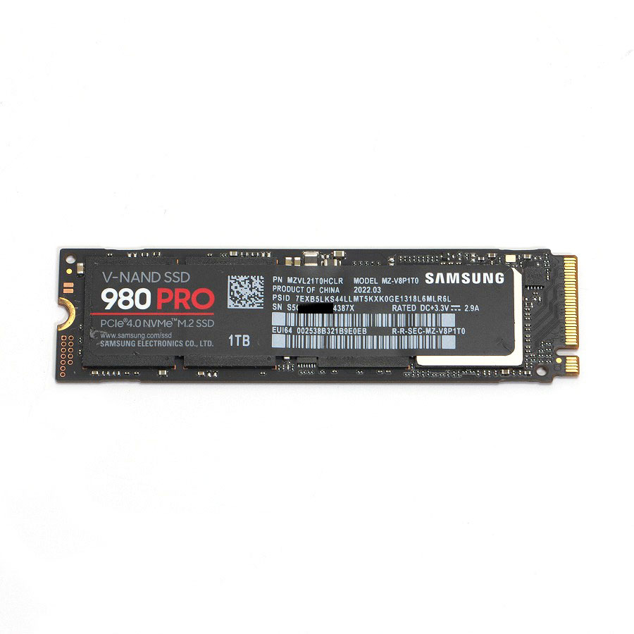 Samsung SSD 980 Pro 1TB サムスンMZ-V8P1T0B/IT M.2 NVMe Gen4x4 100