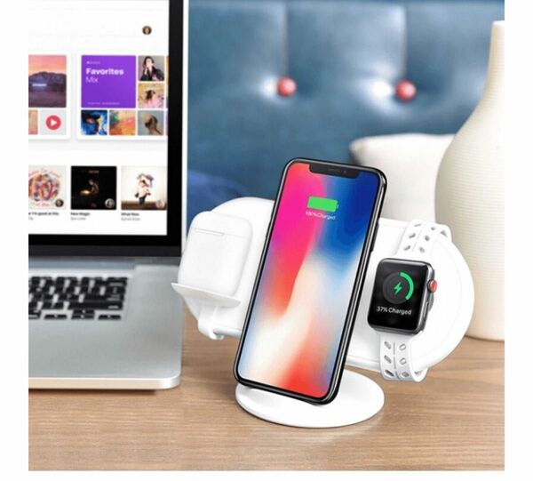 Vinpok Plux iPhone、Apple Watch、AirPods Qiワイヤレス充電器 急速Makuake