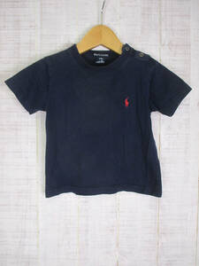 90's　ヴィンテージ　Ralph Lauren　ベビー　Tシャツ　12-18か月　12-18m　肩スナップ　btt09