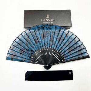 送料140円〜 新品箱付 ランバン LANVAN 扇子 ケース付 6A