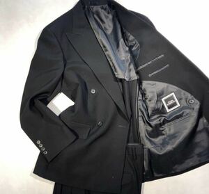 新品 定価3.9万【サイズBE3 S★Kanebo礼服】4Bダブルスーツ 漆黒 喪服 フォーマル 背抜き ノーベンツ 2タック アジャスター付き ウール100