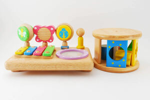 o339*ete.te First music set ko Logo ro puzzle *Edute First MUSIC SET KOROKORO puzzle wooden toy wooden 