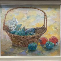 【額装】絵画 油彩画 梶田 藤夫 「静物」10号 サインあり_画像2