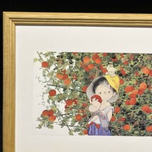 【額装】絵画 アートプリント 中島 潔 「夢見る頃」_画像3