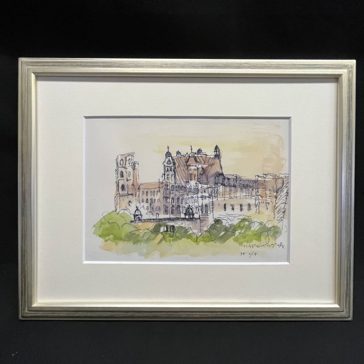 [Framed] Painting, watercolor, landscape painting, Sachiko Hotta, Heidelberg Castle, with box, Painting, watercolor, Nature, Landscape painting