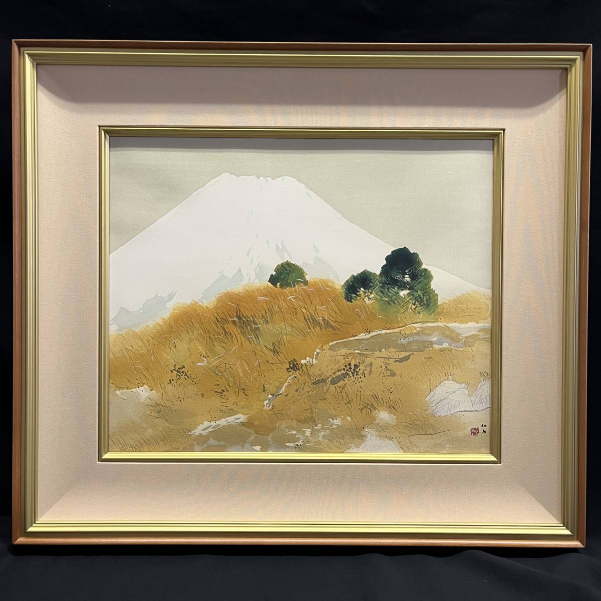 [Framed] Painting, woodblock print, woodblock print, Seiho Takeuchi Frost and Autumn ed, 14/300 Comes with box, signature and stamp, Artwork, Prints, woodblock print