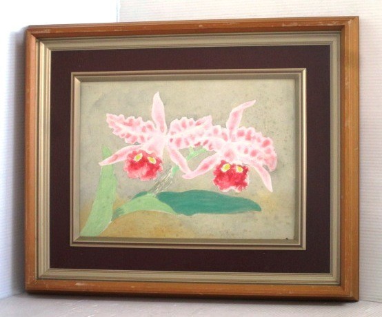 [Watercolor] Flowers No artist signature Framed [Height: 41 cm x Width: 50.5 cm x Thickness: 6 cm] (KM24Z050), painting, watercolor, Nature, Landscape painting