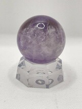【天然石，5㎝丸玉】台座付き紫水晶　アメジスト　総重量：250g　2月誕生石　恋愛成就　KM25E179-2MA_画像5