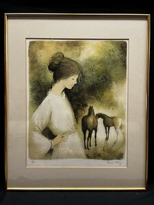 Art hand Auction [مؤطرة] لوحة بالشاشة الحريرية برنارد تشاروي هورس تأتي مع صندوق موقع, عمل فني, مطبوعات, بالشاشة الحريرية