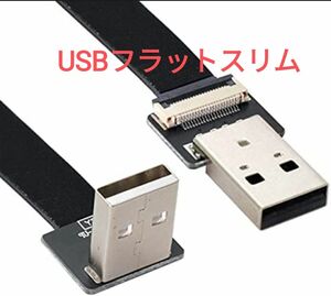 ●スリムケーブル！●USB 2.0 Type-AオスからタイプAオスデータフラットスリムFPCケーブル！