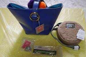 *// new goods Samantha Thavasa Samantha Thavasa bag travel navy Brown leather adjustment possibility charm key holder set //*
