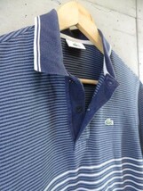 【送料300円可】6280m40◆日本製◆LACOSTE ラコステ 半袖ボーダーポロシャツ 3/ジャケット/ゴルフ/アメカジ/メンズ/男性/紳士_画像4