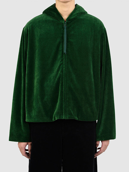 LAD MUSICIAN ラッドミュージシャン / T/C VELOUR ZIP UP PARKA (green) 