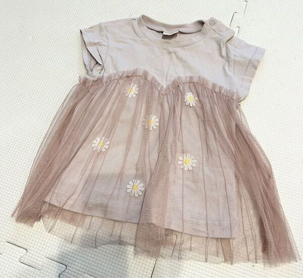 【used】 半袖Tシャツ チュールレース 80サイズ