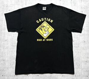 シンプソンズ 2006年 コピーライト USA企画 ブラック Tシャツ　　マットグレイニング MAN AT WORK アメリカ企画 半袖 S/S 玉7652