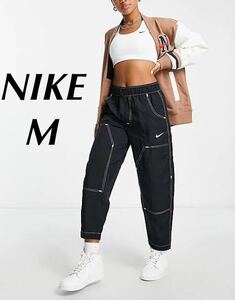 [M] новый товар NIKE WMNS NSW SWOOSH WOVEN PANTS Nike wi мужской sushuu-bn брюки нейлон брюки Dance высокий laiz чёрный 