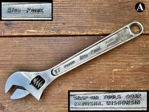 1940 period ~1970 period Snap-on Blue Point W name adjustable wrench 10in D-710 old Logo Snap-on 