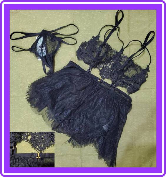 ♥♥素敵★Sexy★シースルー ブラック★ベビードール★スカートデザイン★大人可愛い♥♥N15