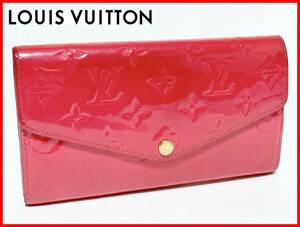 即決 LOUIS VUITTON ルイヴィトン ヴェルニ 二つ折り 財布 ピンク ウォレット レディース メンズ K2
