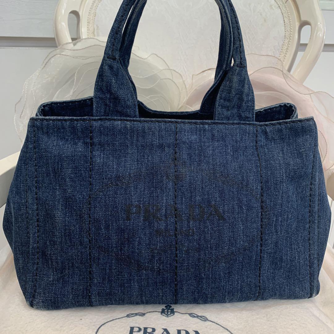 ☆美品☆PRADA プラダ カナパM トートバッグ デニムブルー | JChere