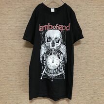 パシフィック　半袖Tシャツ　ラムオブゴッド　lambofgod バンT　時計ドクロ50 古着　入手困難　激レア　希少 人気ビッグロゴ ヘヴィメタル_画像1