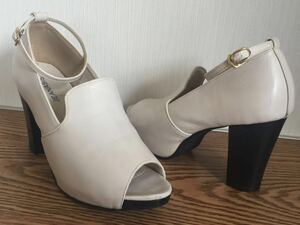 ** Jeanasis JEANASiS ankle with strap . open toe pumps heel sandals very thick heel shoes 23.0cm M size 36