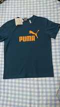 ♪0930☆未使用・保管品☆PUMA☆COTTON100　半袖Tシャツ　紺ロゴ140_画像1