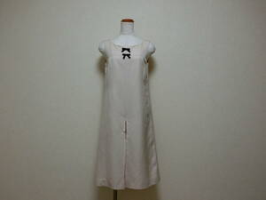 TO BE CHIC toe Be Schic ribbon linen.A line no sleeve One-piece beige lustre 38