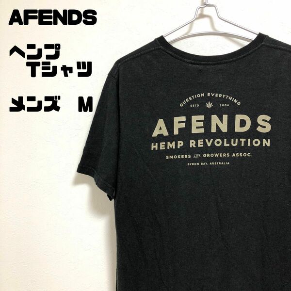 AFENDS アフェンズ　ヘンプ　ロゴ　Tシャツ メンズ　M