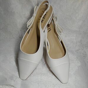 ZARA 新品 フラットパンプス ホワイト