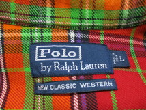 POLO ポロラルフローレン NEW CLASSIC WESTERN ウエスタン ネルシャツ L_画像4