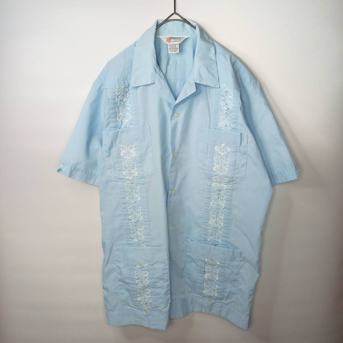 70s yucateca キューバシャツ ２つポケット メキシコ製 半袖シャツ 