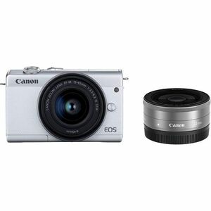 中古 １年保証 美品 Canon EOS M200 ダブルレンズキット ホワイト