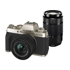 中古 １年保証 美品 FUJIFILM X-T200 ダブルズームレンズキット シャンパンゴールド