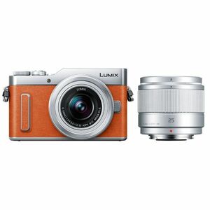 中古 １年保証 美品 Panasonic LUMIX DC-GF10 ダブルレンズキット 12-32mm + 25mm オレンジ