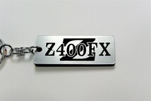 A-92-2 Z400FX 2層アクリル製 銀黒 2重リング キーホルダー Z400FX カスタム パーツ_画像1