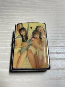 レプリカ//ZIPPO ジッポー風 オイルライター昭和アイドル//変色あり、美品