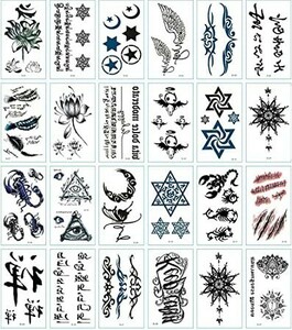 Yesallwas tattoo seal character 30 pieces set lovely English character real waterproof long-lasting inserting . sticker body seal 5.7cm×9.7cm (D)