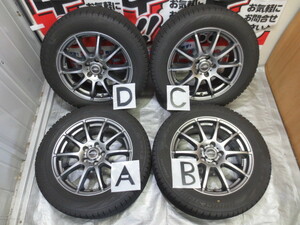 バランス調整済 社外アルミ SCHNEDER 17×7J +38 114.3×5H + BRIDGESTONE VRX2 225/55R17 2021年 バリ山 冬用 ハリアー RAV4