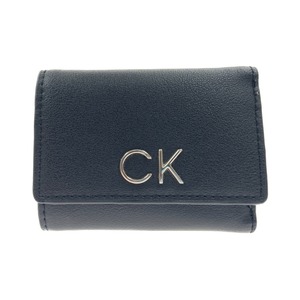 〇〇 Calvin Klein カルバンクライン トライフォールド ウォレット 二つ折り財布 K60K608906 ブラック やや傷や汚れあり