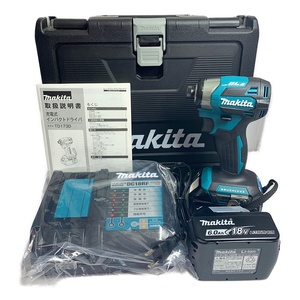 ♭♭ MAKITA マキタ 充電式インパクトドライバ　18V TD173DRGX ブルー 充電器・充電池2個・ケース付 未使用に近い