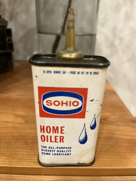 【送料無料】ビンテージ ハンディオイル缶 HOME OILER SOHIOガレージ hotrod 1950's 1960’s アメリカンvintage